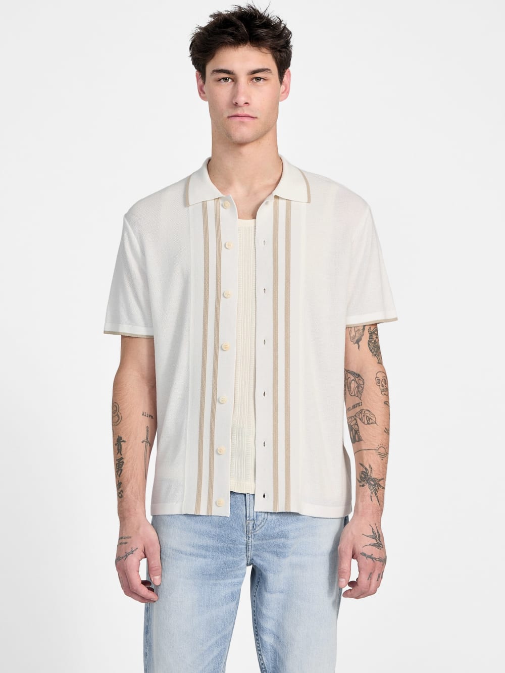 Eco Tyler Striped Sweater Shirt - Guess
