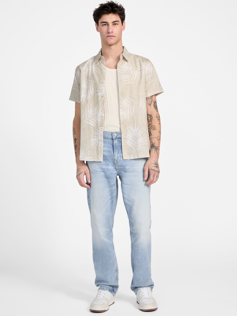 Slub-Woven Palm Shirt - Guess