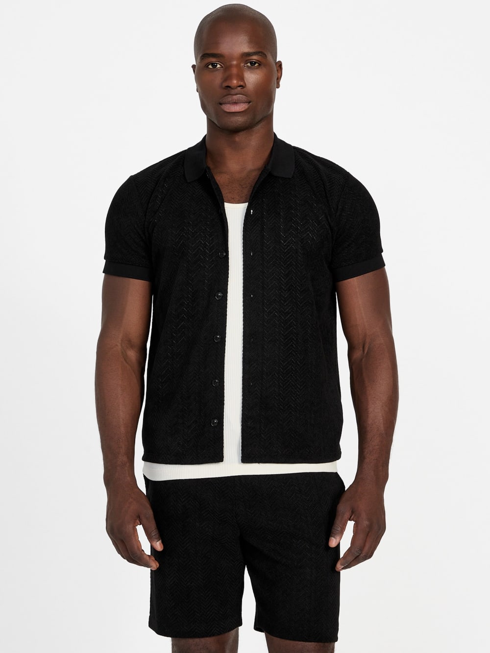 Eco Calvin Chevron-Knit Shirt - Guess