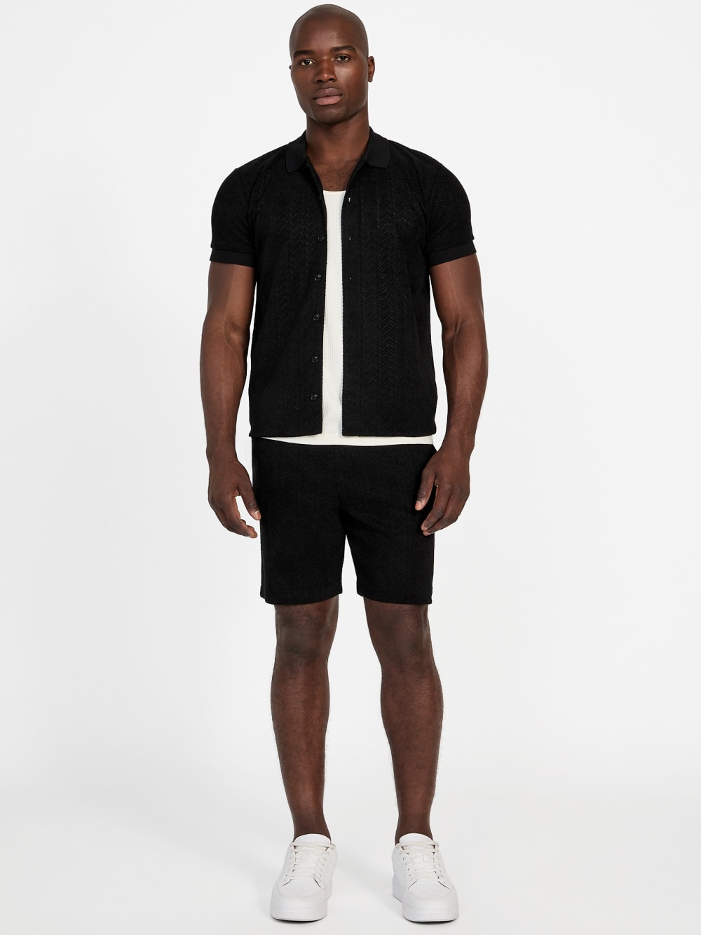Eco Calvin Chevron-Knit Shirt - Guess
