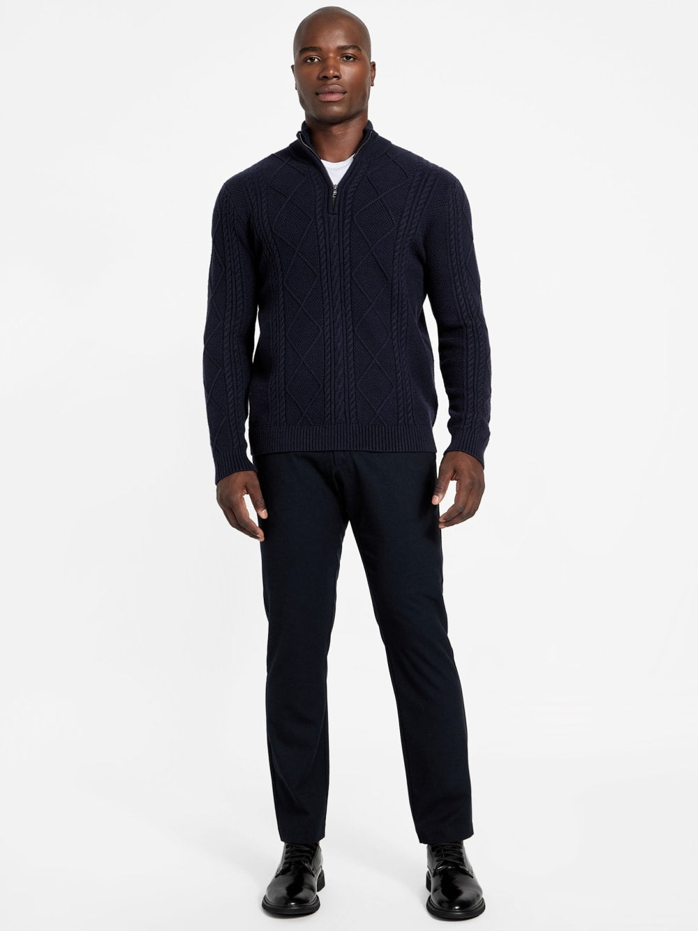 Eco Noel Zip Cable-Knit Sweater - Guess