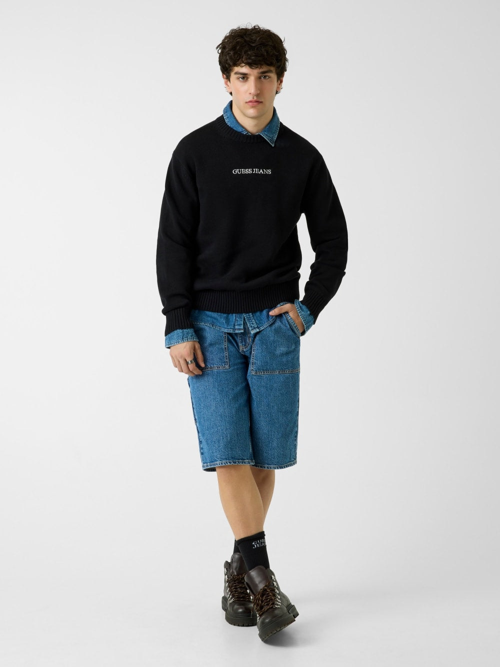 Embroidered Logo Sweater - Guess