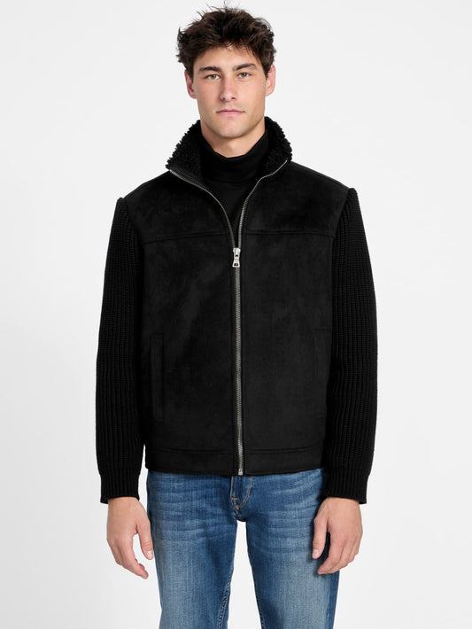 River Faux- Suede Knit Jacket - Guess