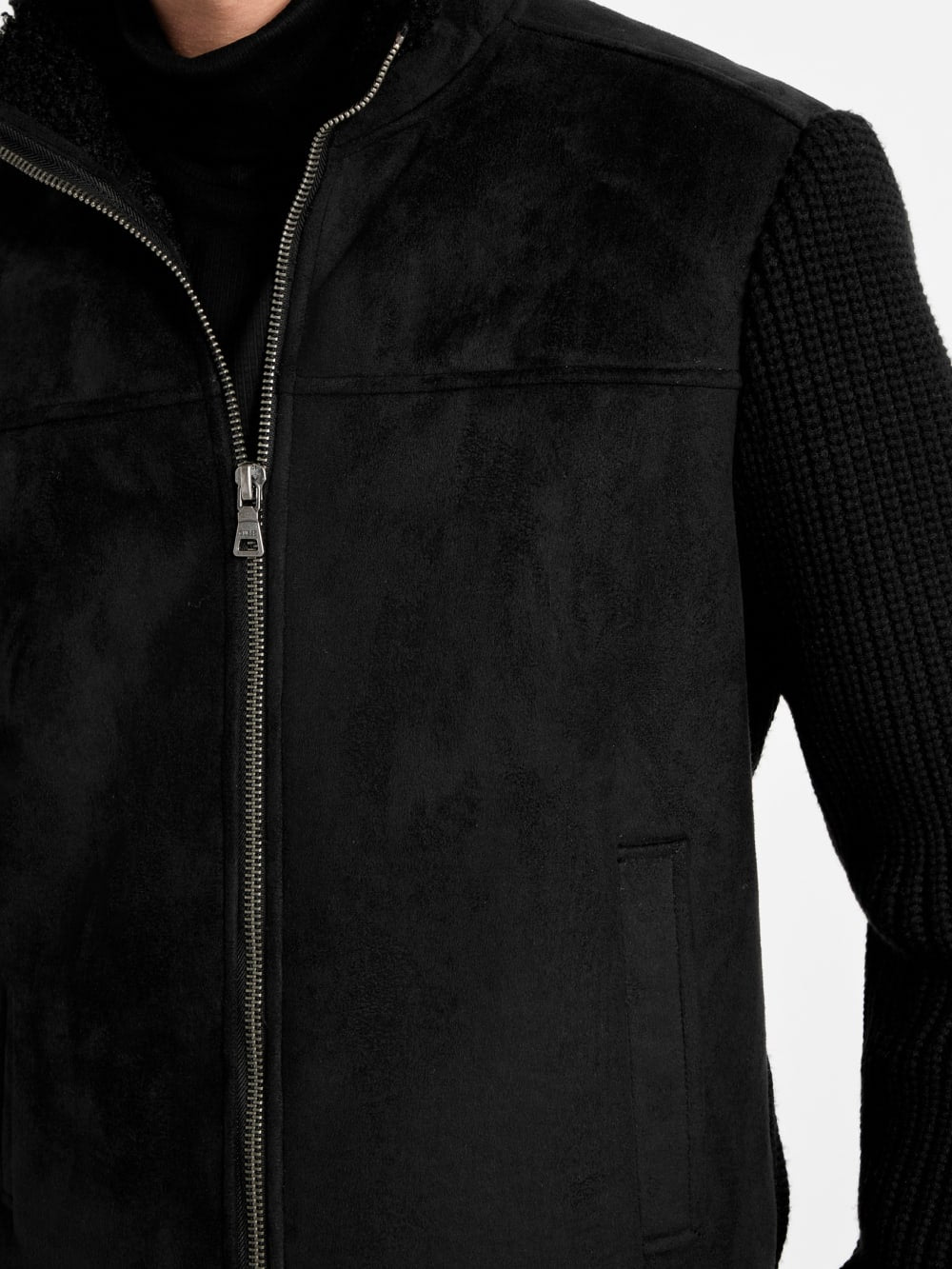 River Faux- Suede Knit Jacket - Guess