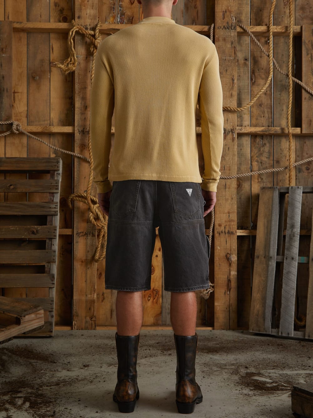 long-sleeve waffle mockneck - Guess