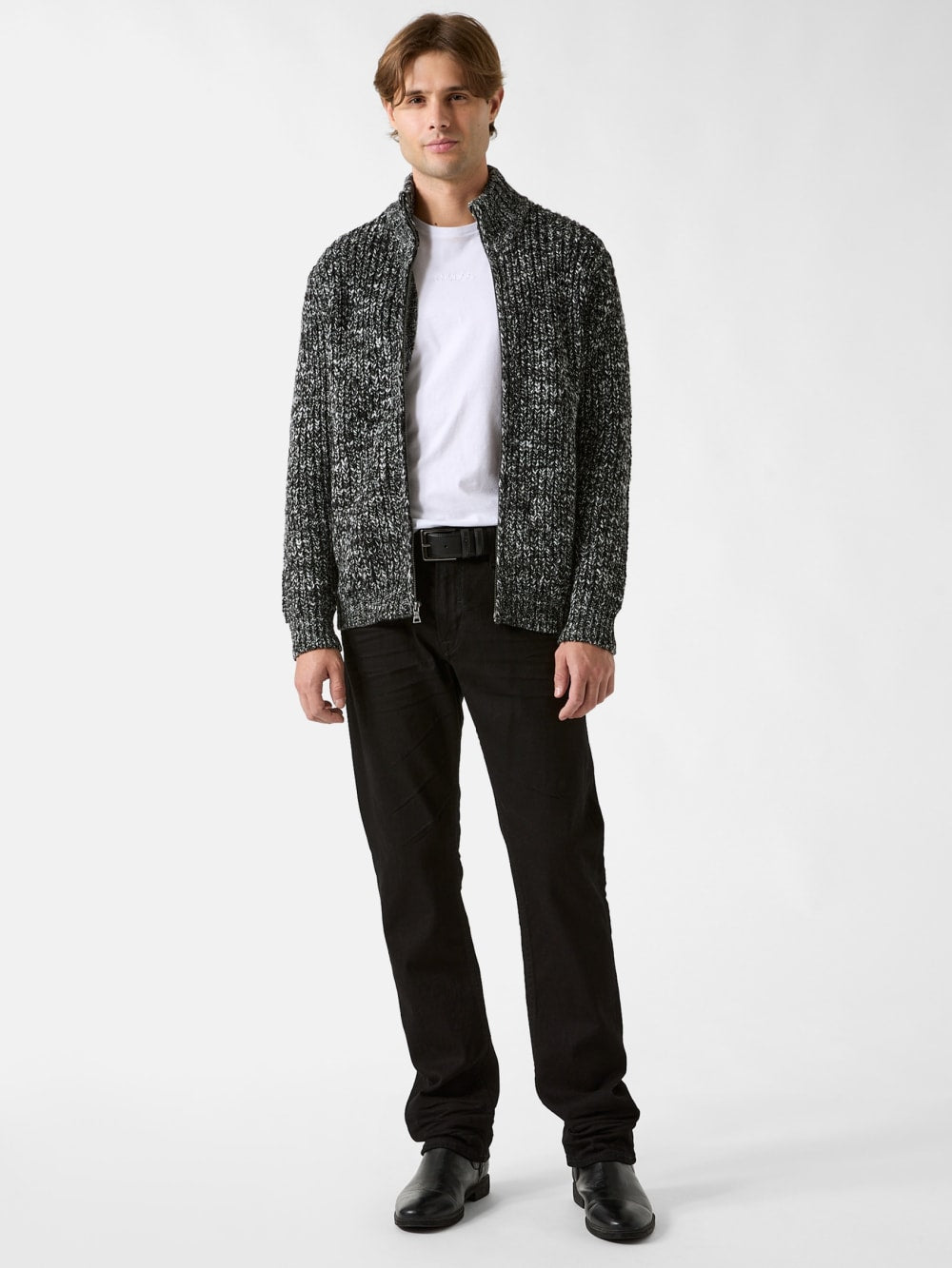 Austin Slub Zip-Up Cardigan - Guess