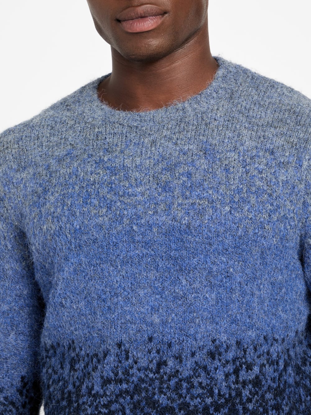 Eco Trey Crewneck Marled Striped Sweater - Guess