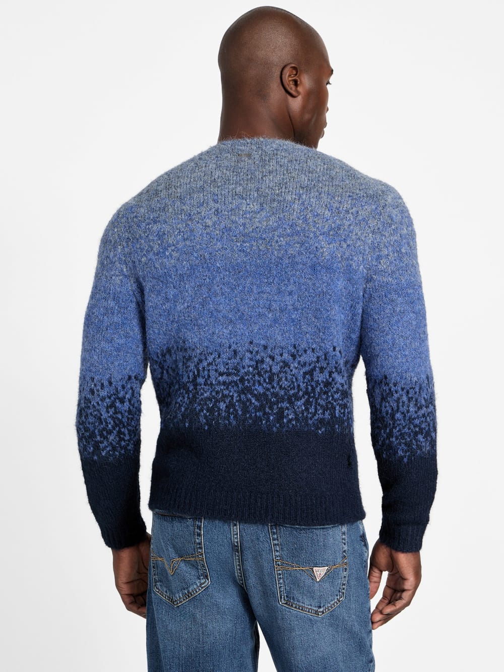 Eco Trey Crewneck Marled Striped Sweater - Guess