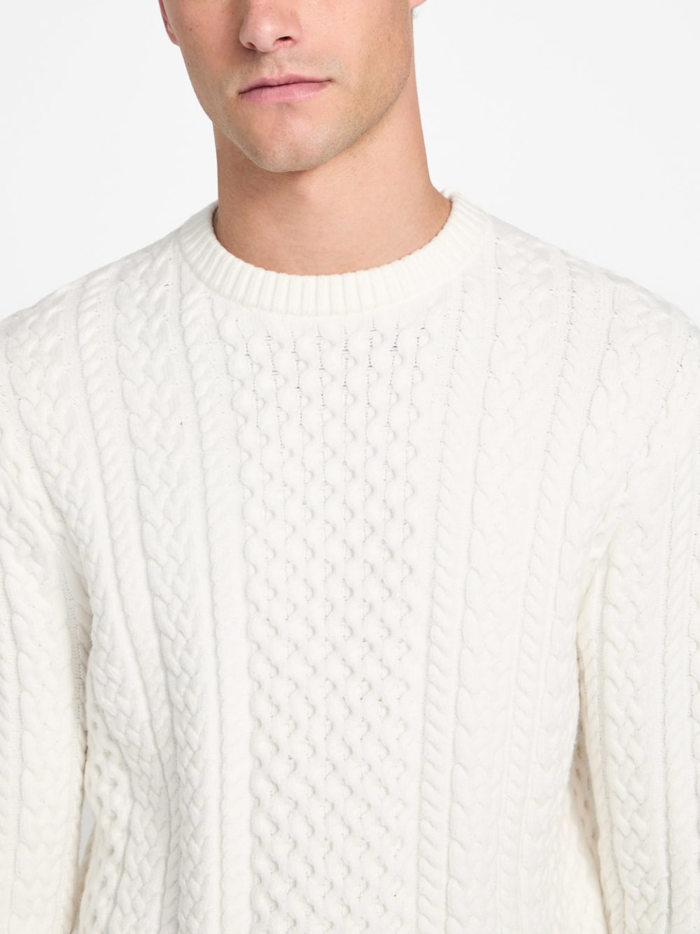 Eco Nathan Mixed Cable-Knit Sweater - Guess