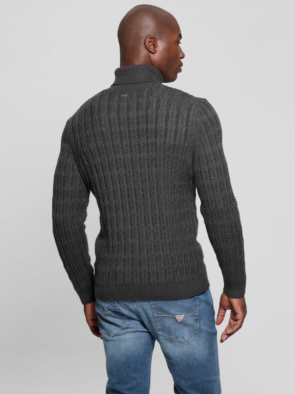 Eco Ezra Turtleneck Cable-Knit Sweater - Guess