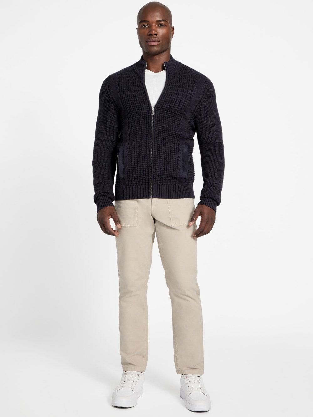 Eco Ryder Waffle-Knit Cardigan - Guess