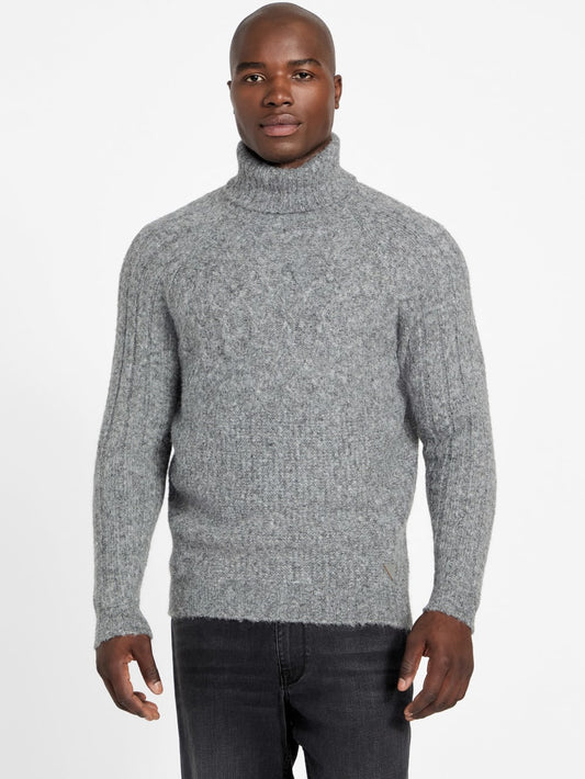 Eco Jemmy Turtleneck Mixed-Stitch Sweater - Guess