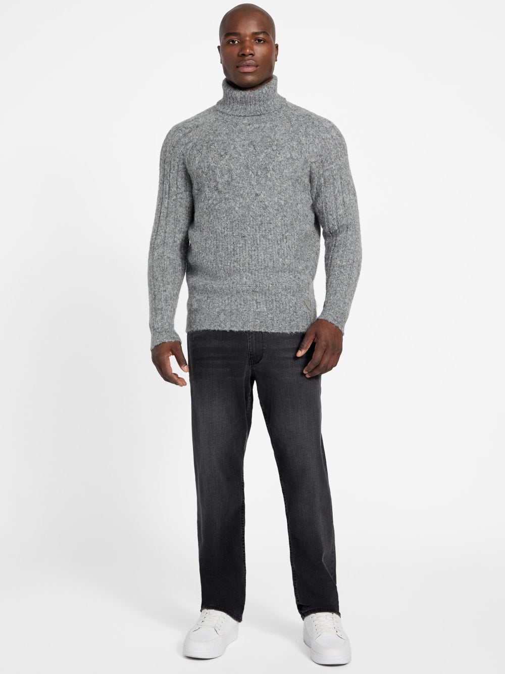 Eco Jemmy Turtleneck Mixed-Stitch Sweater - Guess