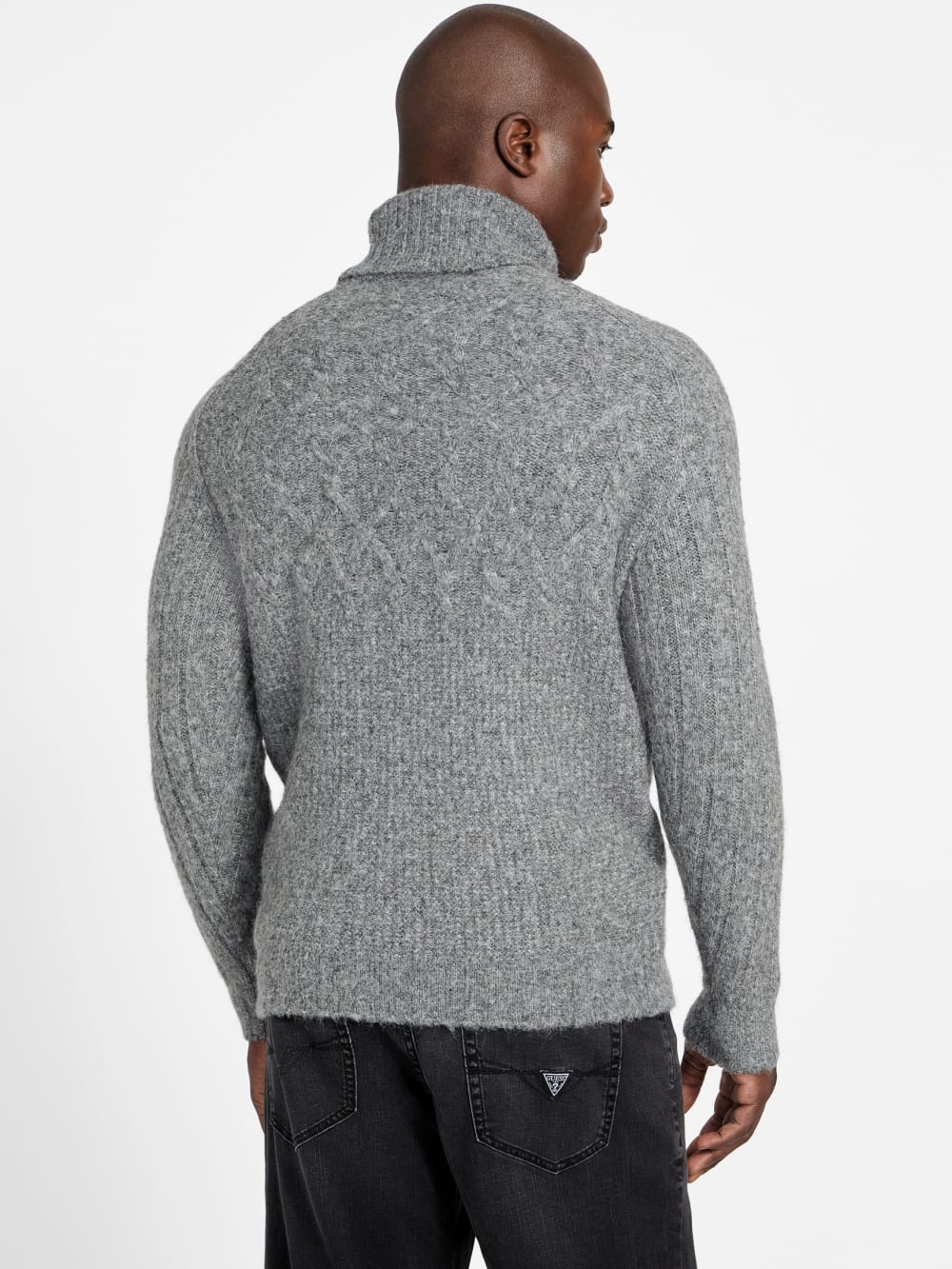 Eco Jemmy Turtleneck Mixed-Stitch Sweater - Guess