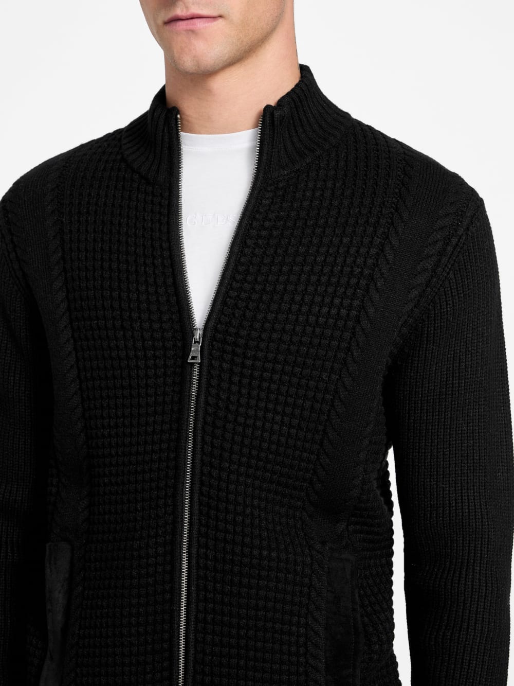 Eco Ryder Waffle-Knit Cardigan - Guess