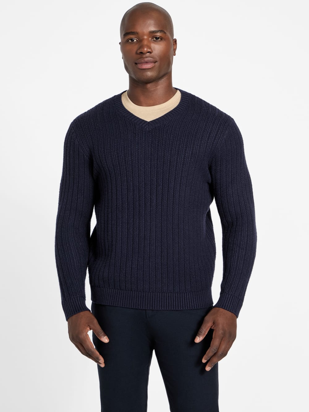 Eco Bryson Texture V-Neck Sweater - Guess