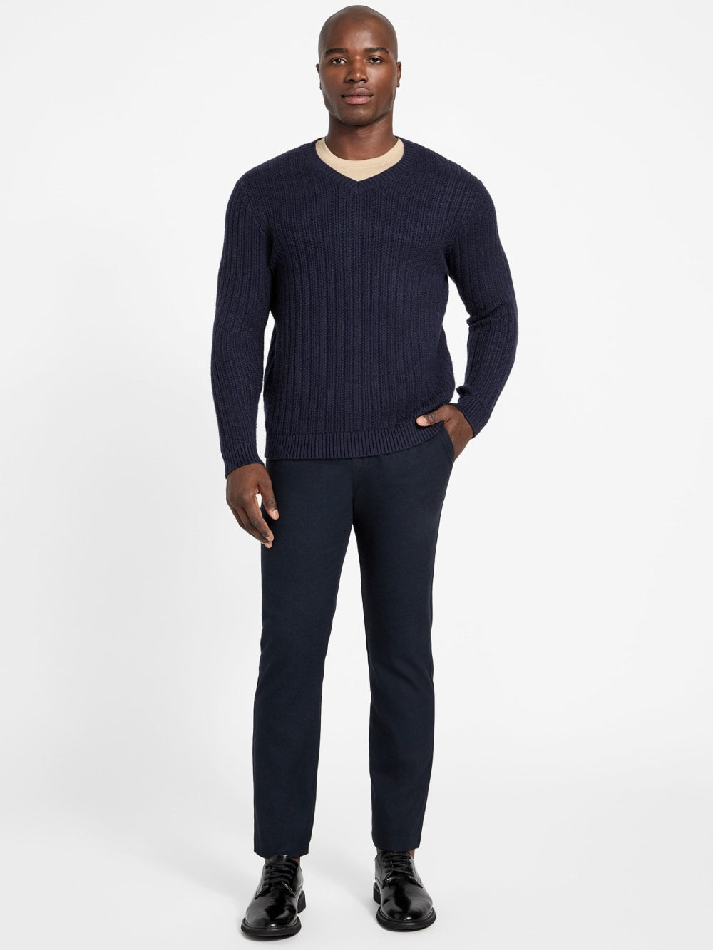 Eco Bryson Texture V-Neck Sweater - Guess