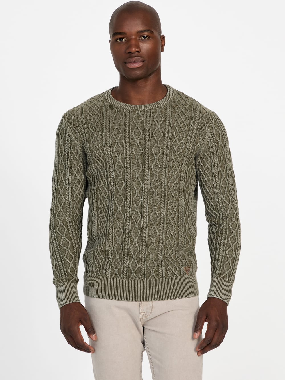 Herman Cable-Knit Washed Sweater - Guess