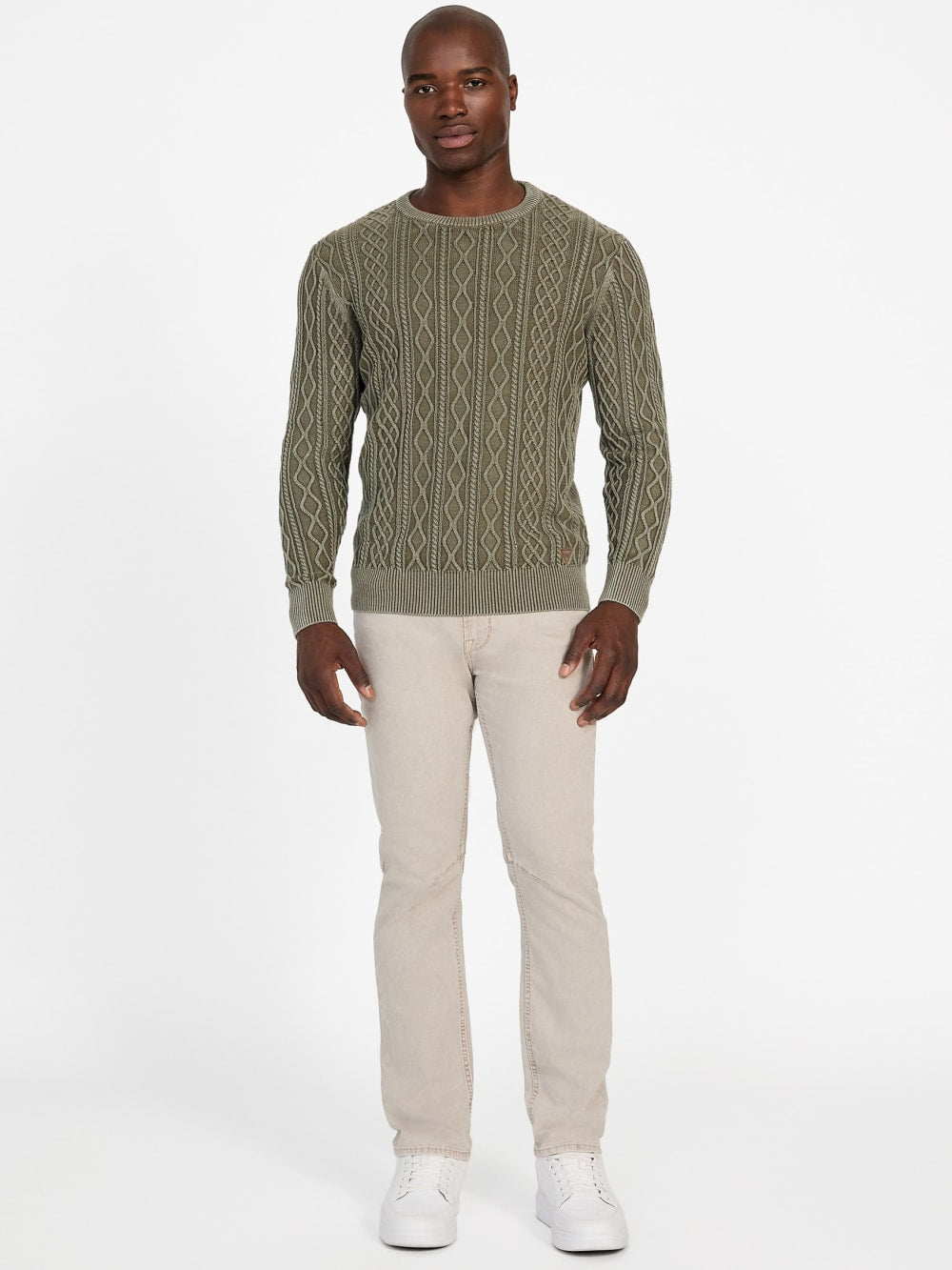 Herman Cable-Knit Washed Sweater - Guess