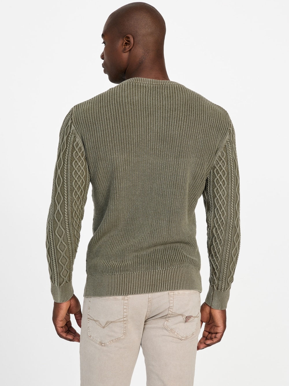 Herman Cable-Knit Washed Sweater - Guess