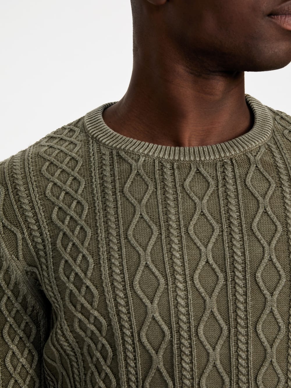 Herman Cable-Knit Washed Sweater - Guess
