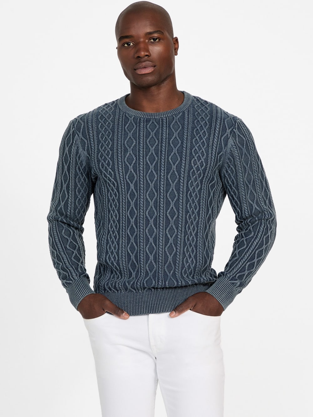 Herman Cable-Knit Washed Sweater - Guess