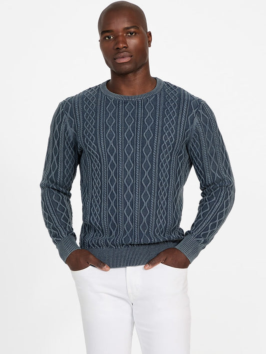 Herman Cable-Knit Washed Sweater - Guess