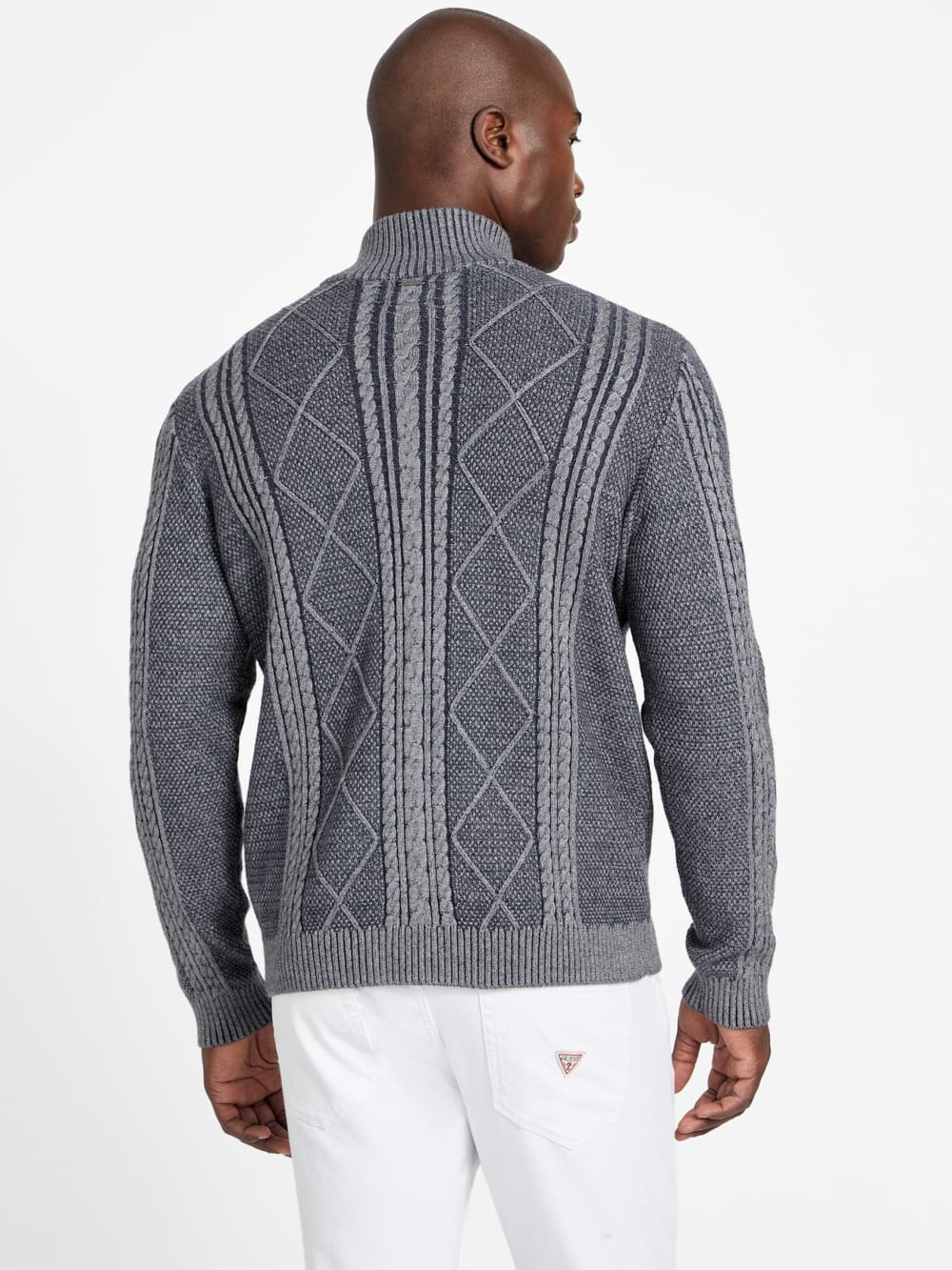 Eco Noel Zip Cable-Knit Sweater - Guess