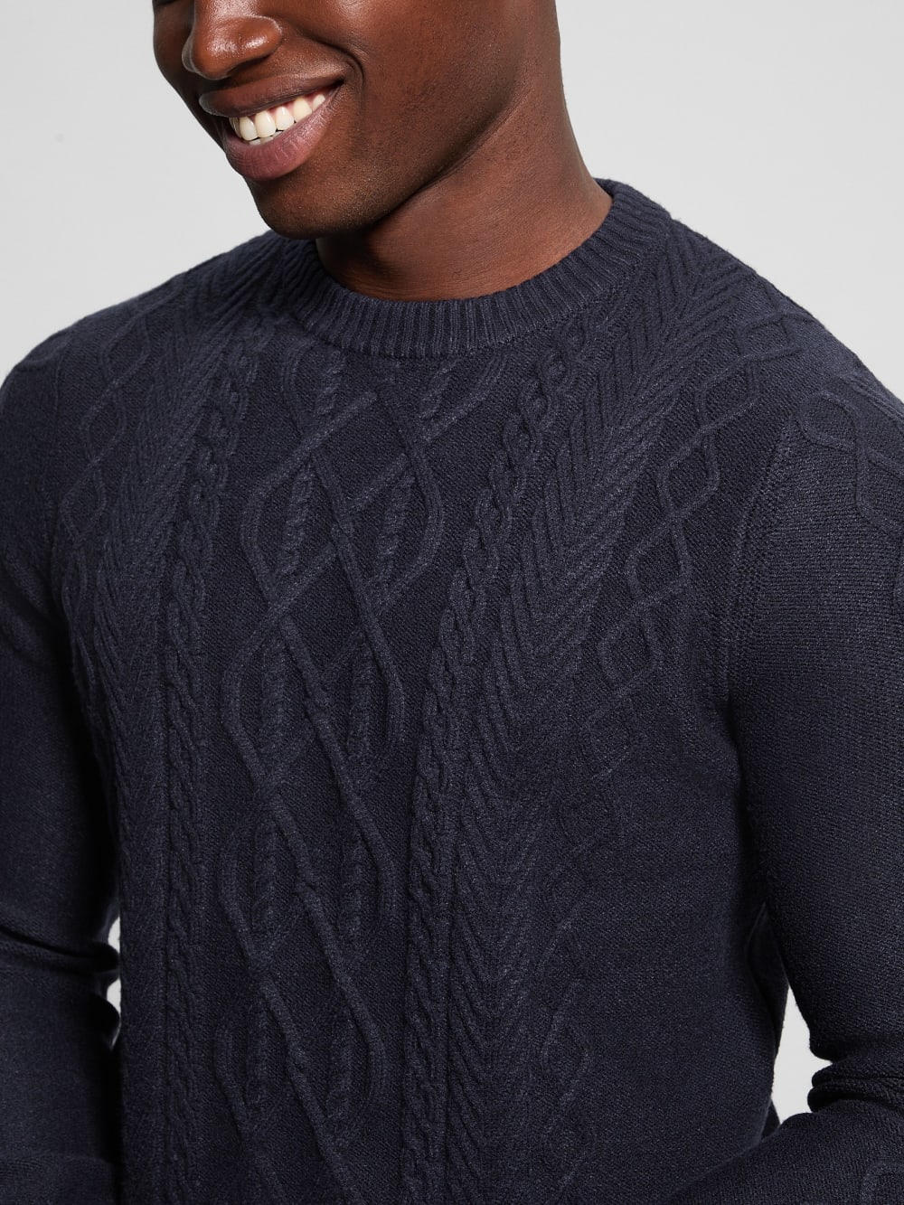Eco Noah Crewneck Celtic Cable-Knit Sweater - Guess