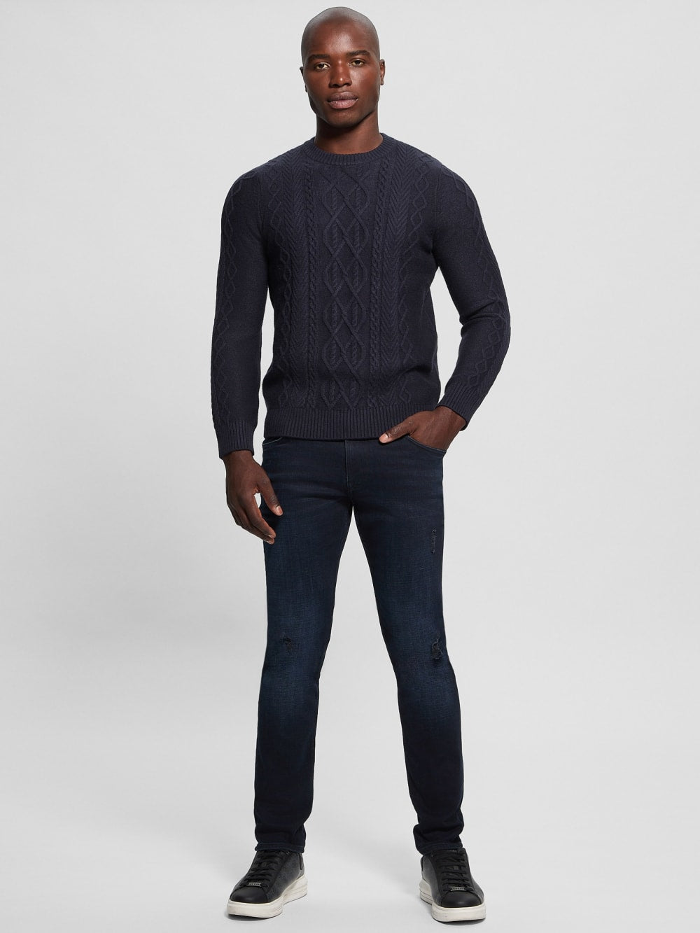 Eco Noah Crewneck Celtic Cable-Knit Sweater - Guess