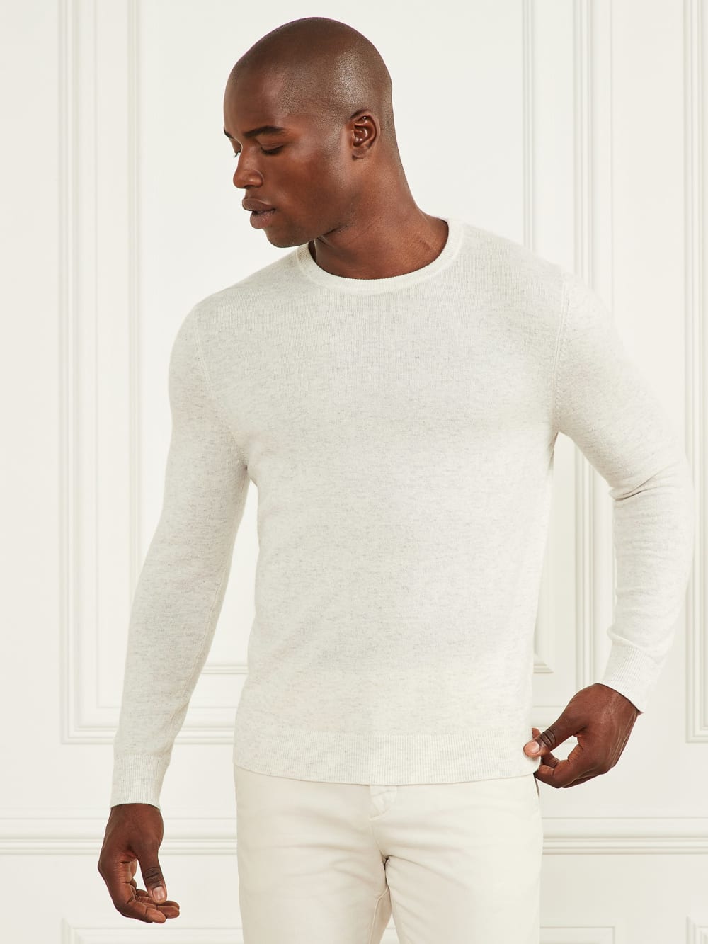 Cashmere-Blend Crewneck Sweater - Guess