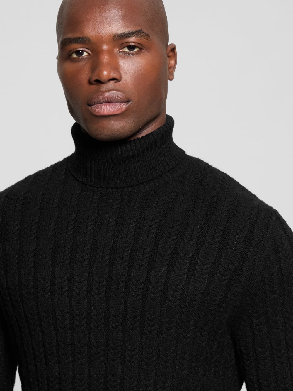 Eco Ezra Turtleneck Cable-Knit Sweater - Guess