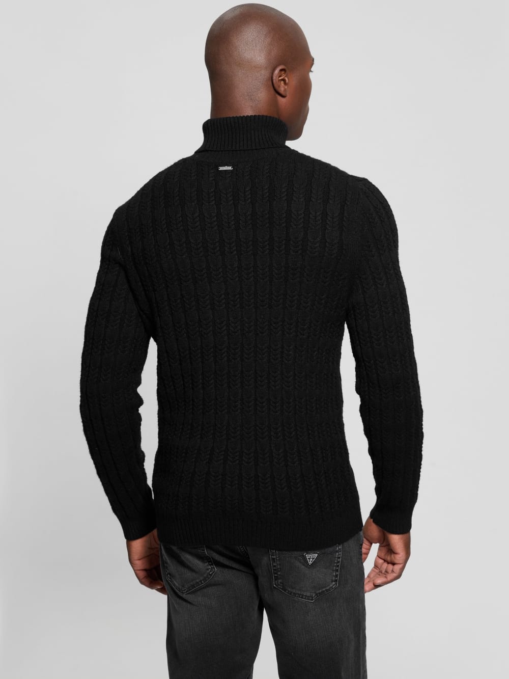 Eco Ezra Turtleneck Cable-Knit Sweater - Guess