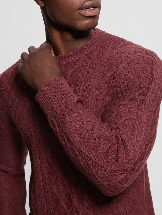 Eco Noah Crewneck Celtic Cable-Knit Sweater - Guess