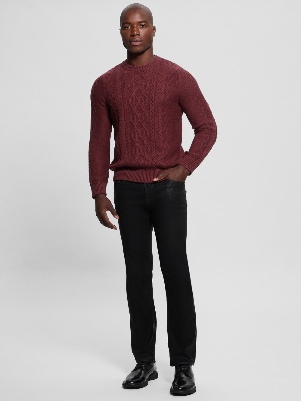 Eco Noah Crewneck Celtic Cable-Knit Sweater - Guess