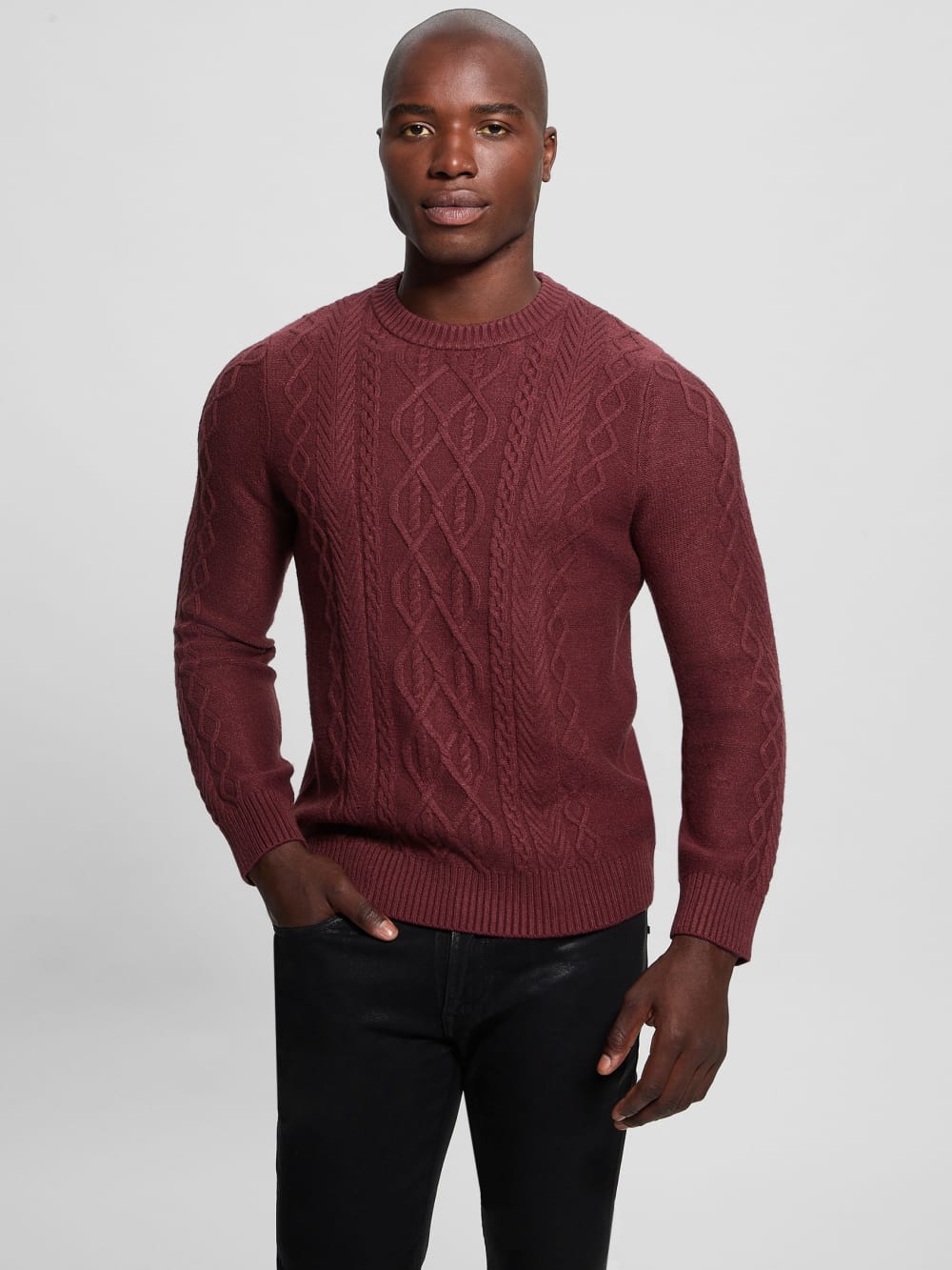 Eco Noah Crewneck Celtic Cable-Knit Sweater - Guess