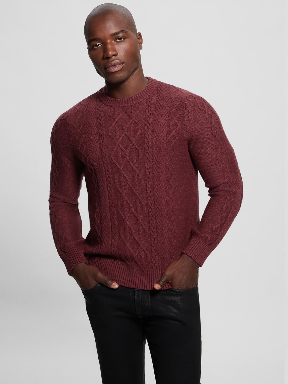 Eco Noah Crewneck Celtic Cable-Knit Sweater - Guess