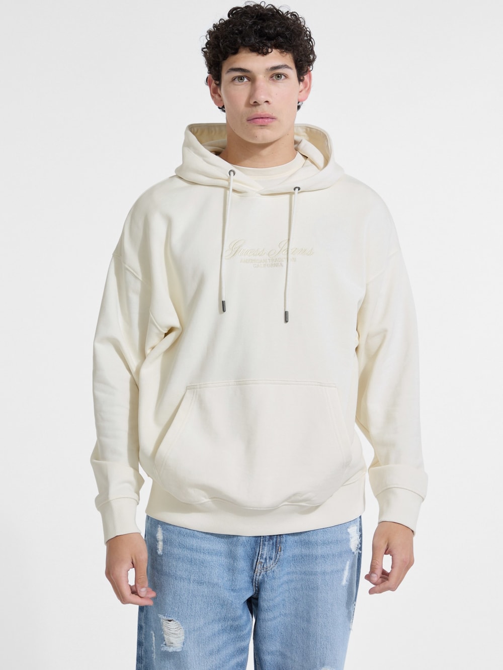 Embroidered Logo Hoodie - Guess