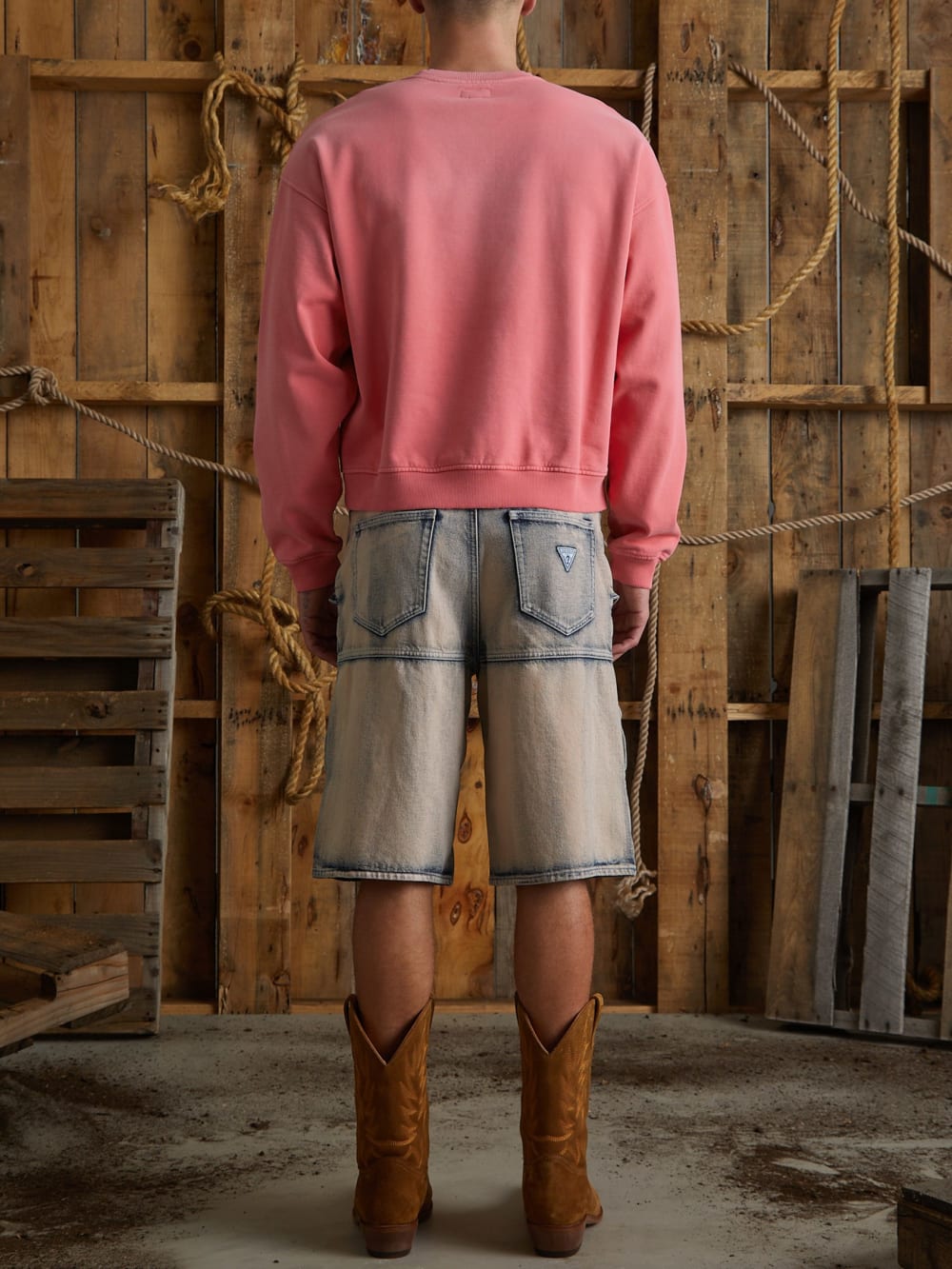 distressed logo crewneck - Guess