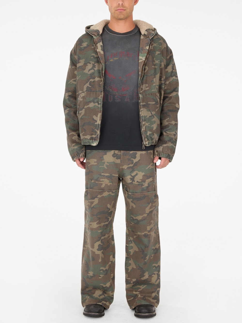 camo hoodie - Guess