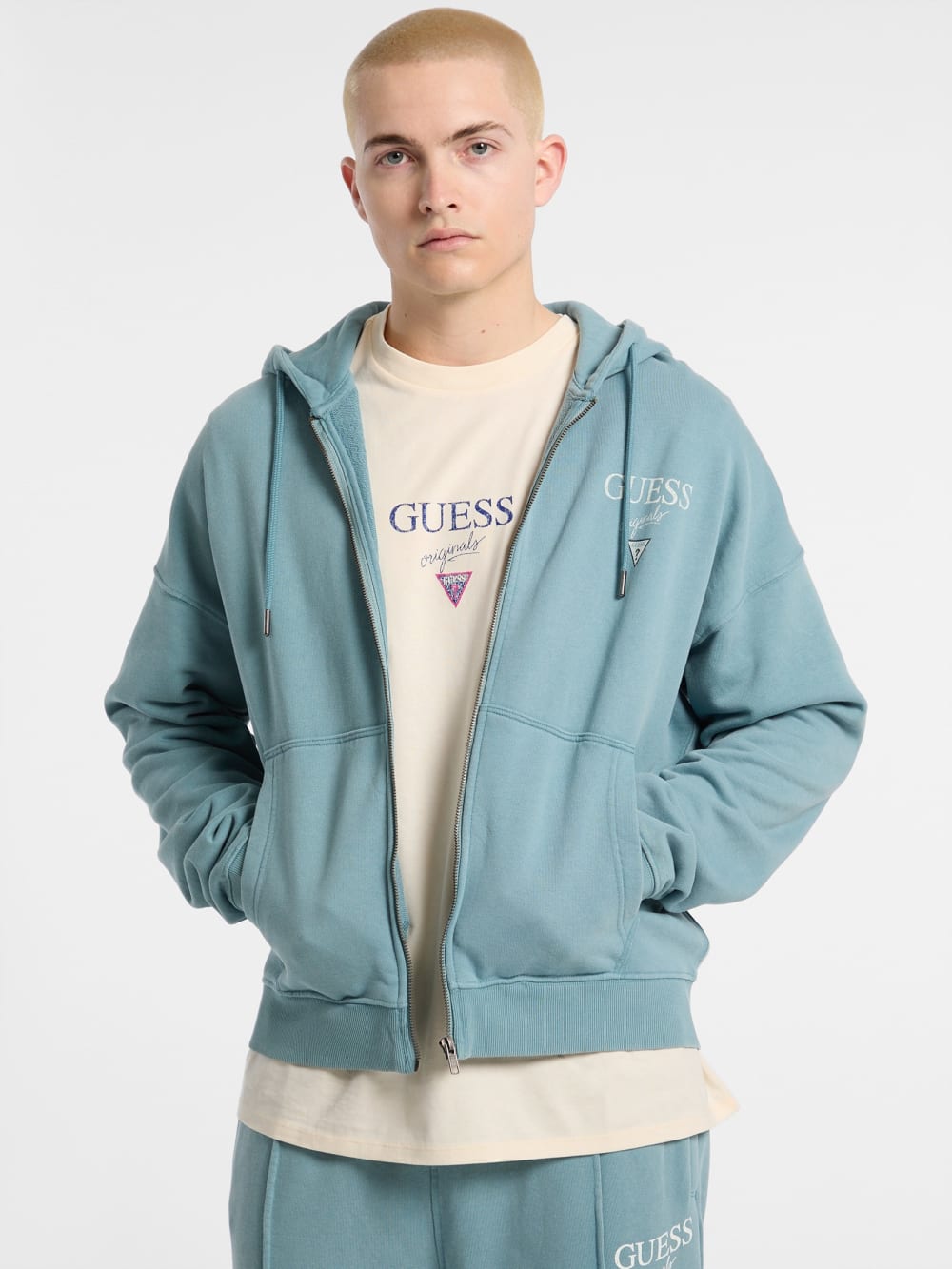 GUESS Originals Garment Dyed Zip-Up Hoodie - Guess