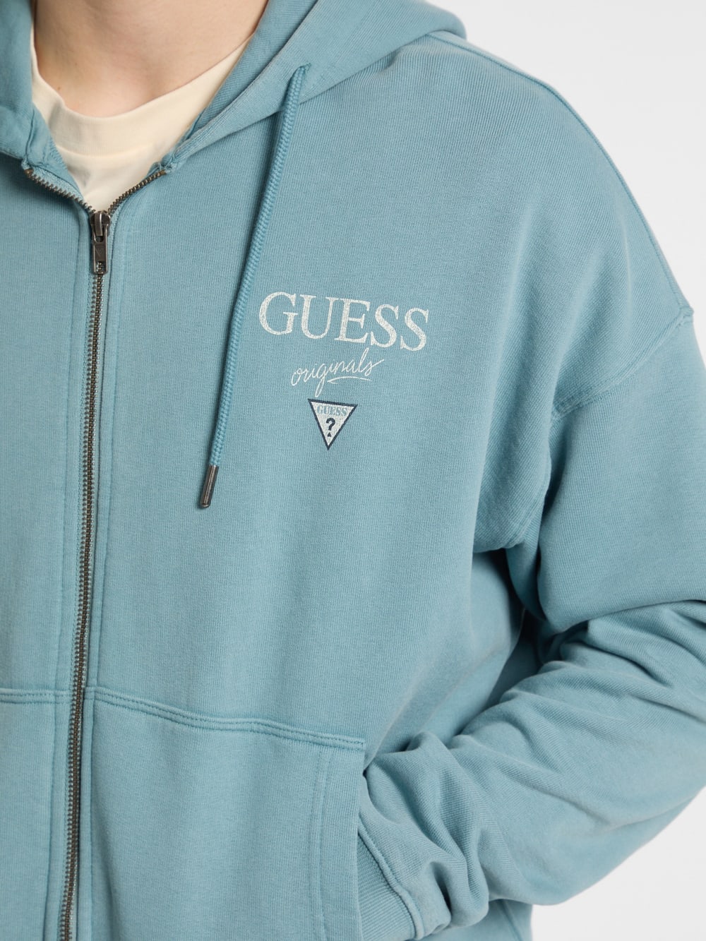 GUESS Originals Garment Dyed Zip-Up Hoodie - Guess