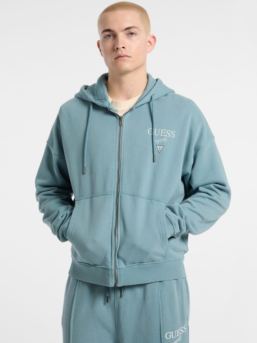 GUESS Originals Garment Dyed Zip-Up Hoodie - Guess