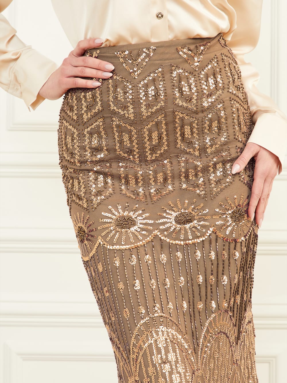 Crystals Embroidered Skirt - Guess