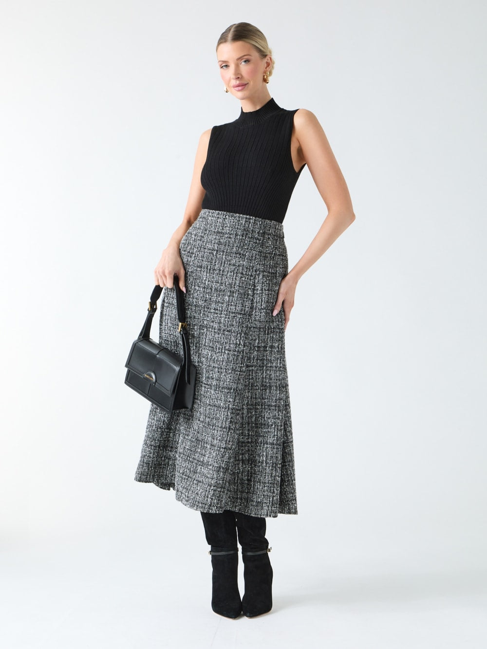 Gea Sparkle Boucle Midi Skirt - Guess