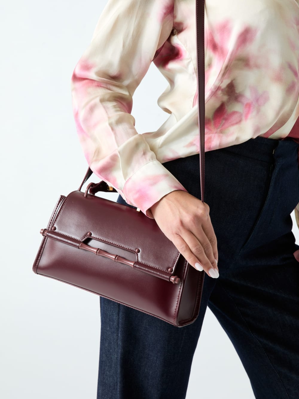 Iris Bamboo Leather Satchel - Guess