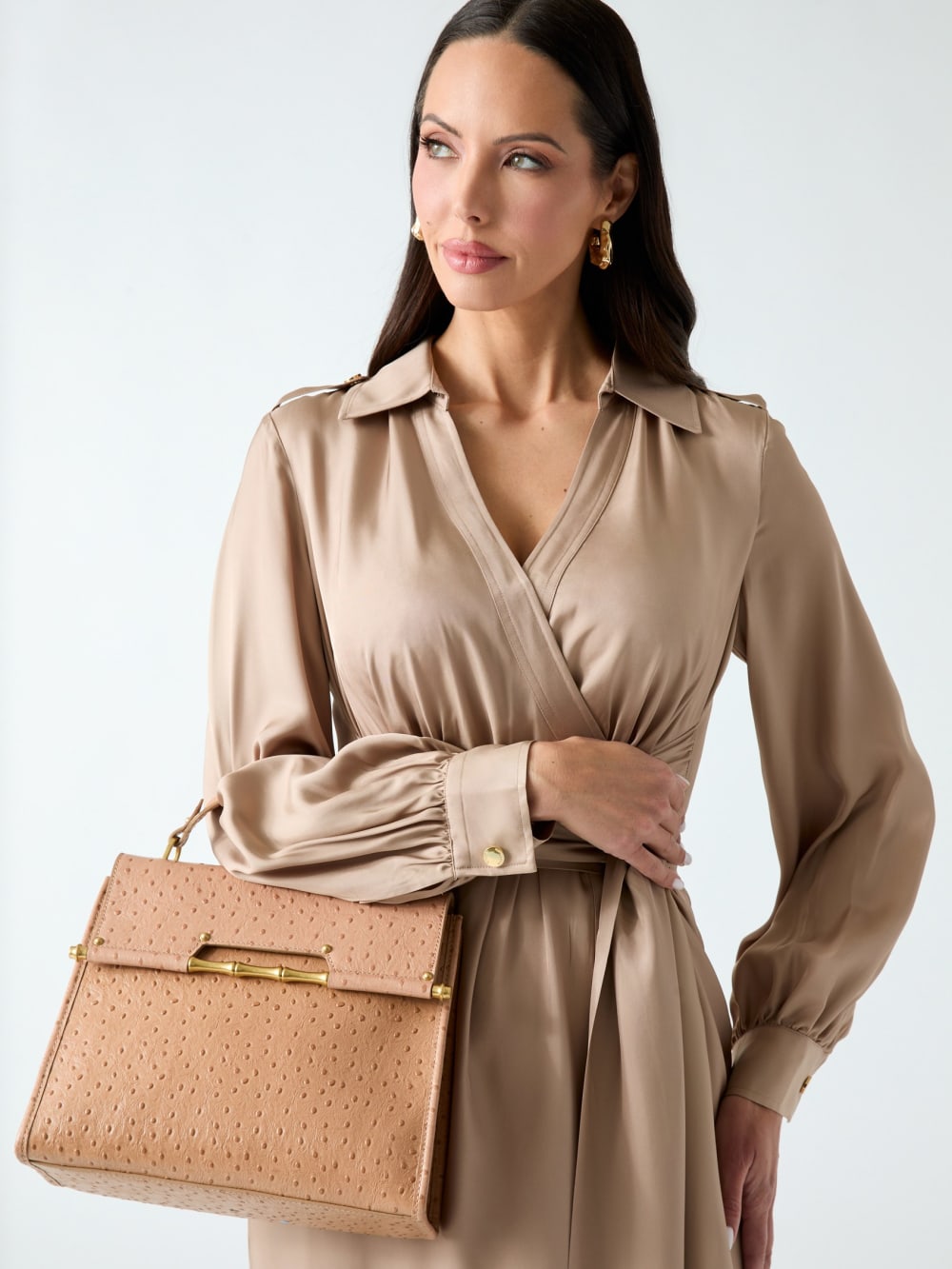 Iris Large Leather Satchel - Guess