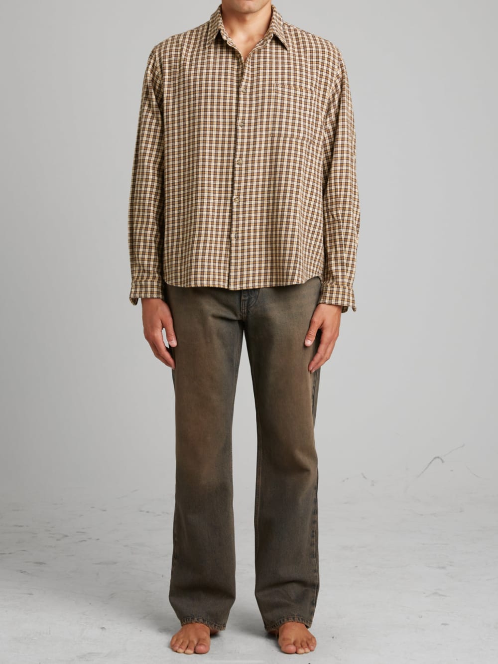Plaid Button-Up Shirt - Guess