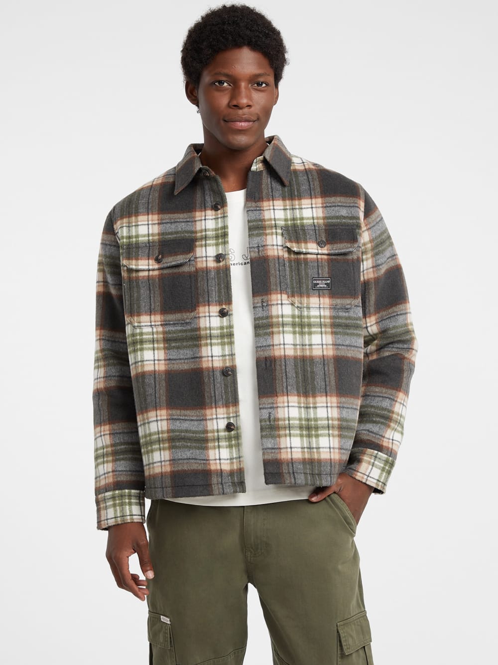 Brushed Wool-Blend Shacket - Guess