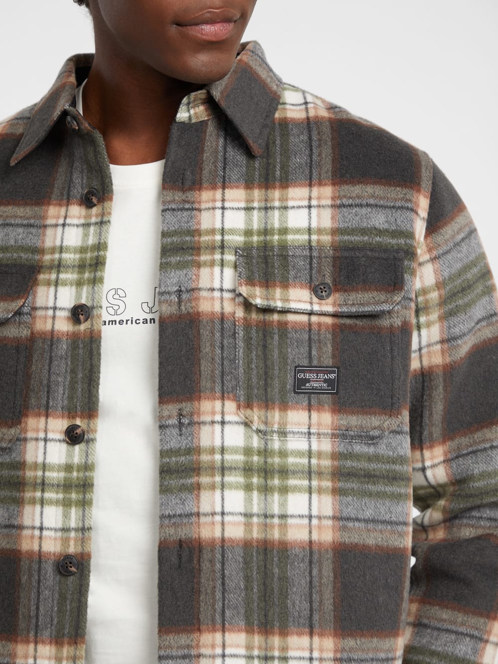 Brushed Wool-Blend Shacket - Guess